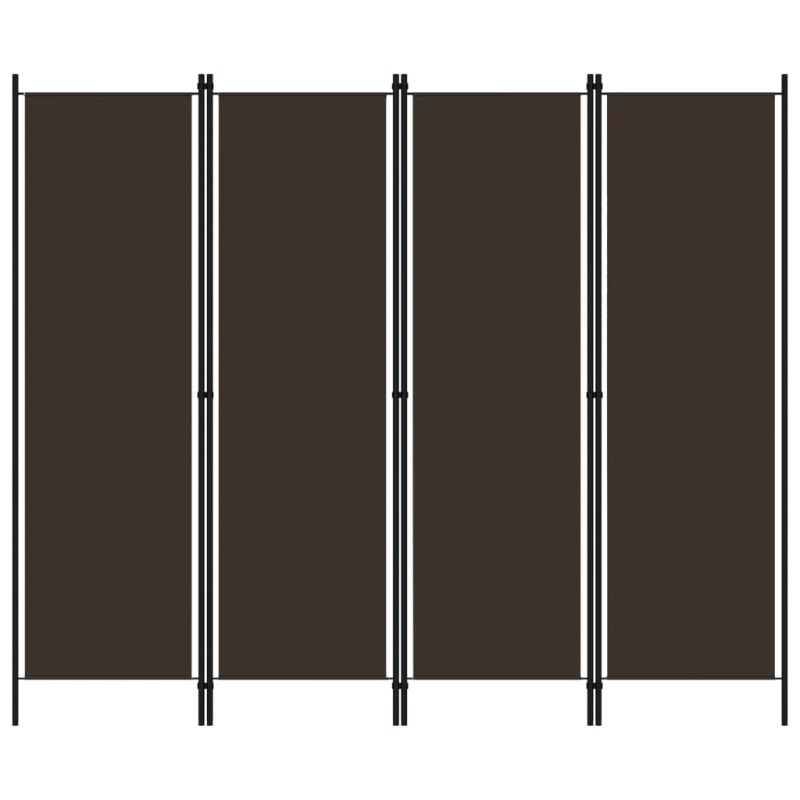 vidaXL 4-paneļu istabas aizslietnis, brūns, 200x180 cm
