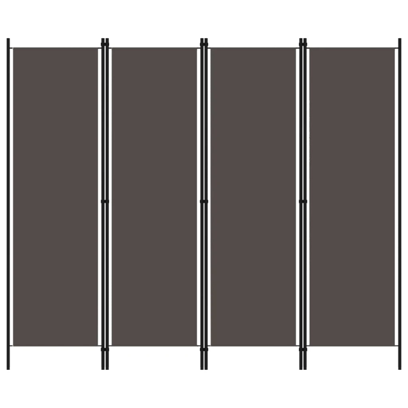 vidaXL 4-paneļu istabas aizslietnis, antracītpelēks, 200x180 cm