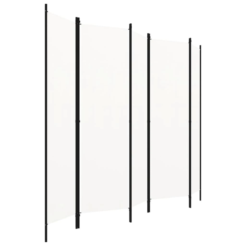 vidaXL 5-paneļu istabas aizslietnis, balts, 250x180 cm