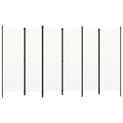 vidaXL 6-paneļu istabas aizslietnis, balts, 300x180 cm