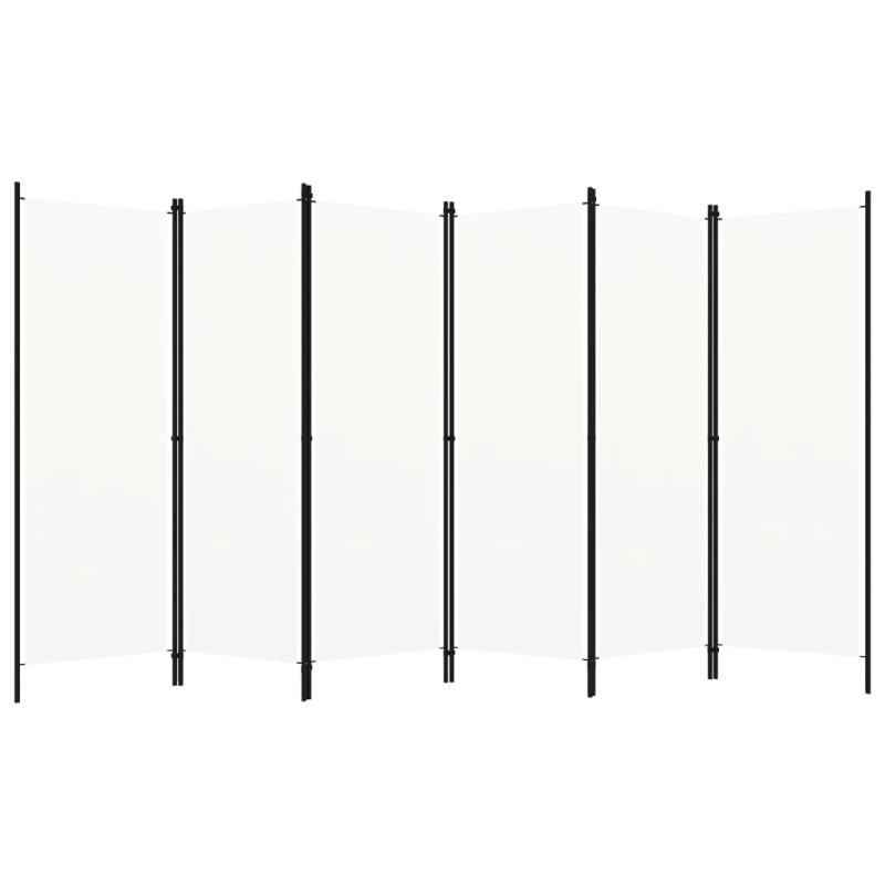 vidaXL 6-paneļu istabas aizslietnis, balts, 300x180 cm