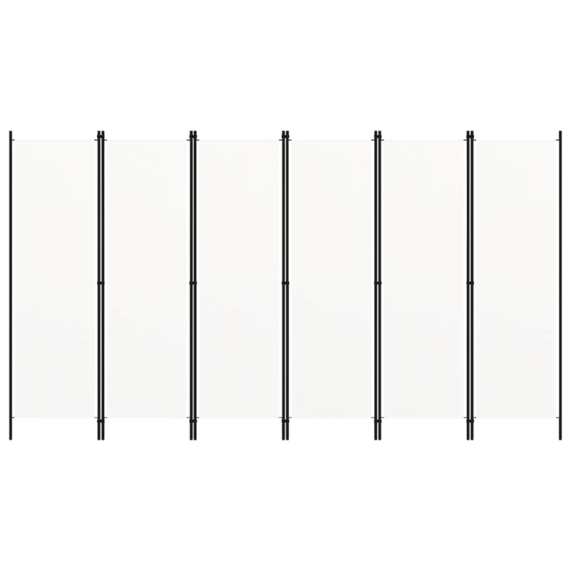 vidaXL 6-paneļu istabas aizslietnis, balts, 300x180 cm