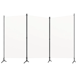 vidaXL 3-paneļu istabas aizslietnis, balts, 260x180 cm, audums