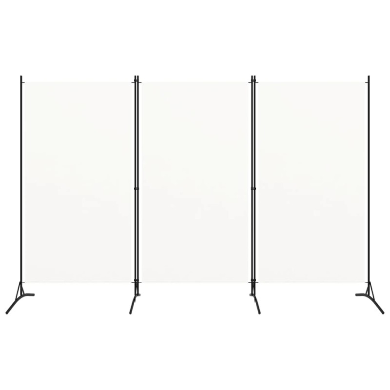 vidaXL 3-paneļu istabas aizslietnis, balts, 260x180 cm, audums
