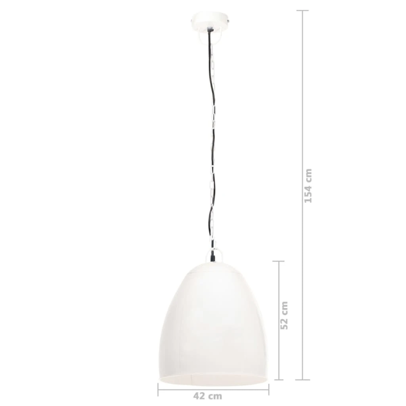vidaXL griestu lampa, industriāls dizains, balta, 25 W, 42 cm, E27
