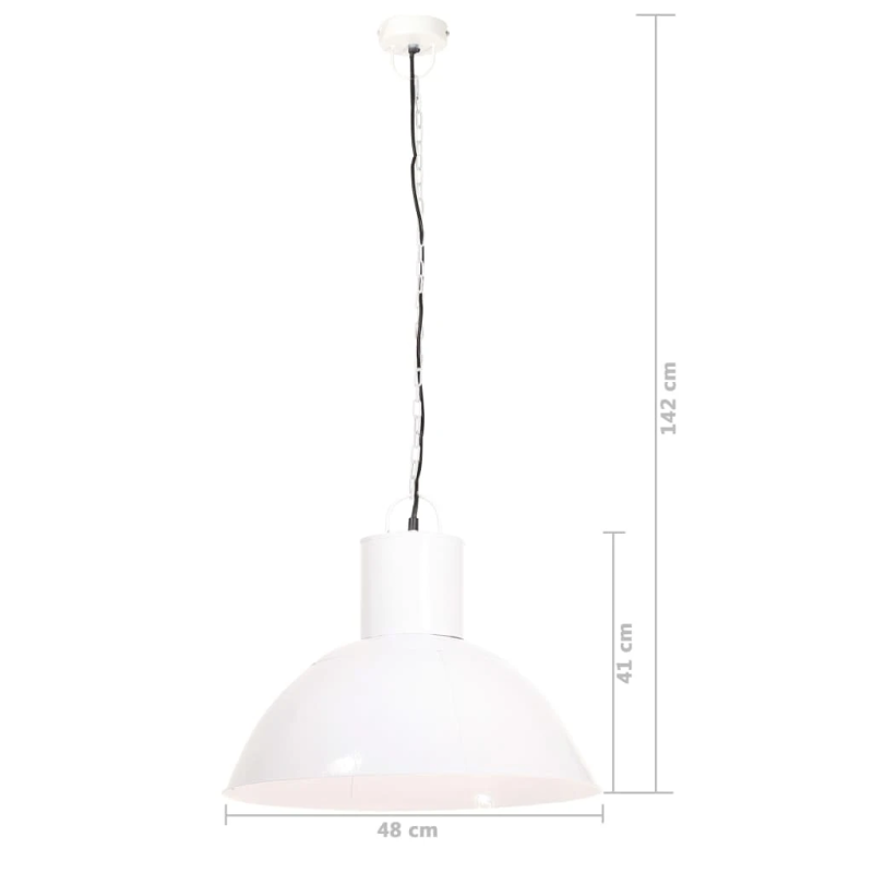 vidaXL griestu lampa, balta, apaļa, 25 W, 48 cm, E27