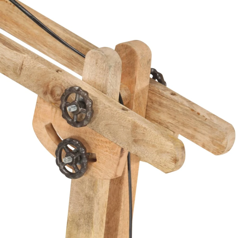 vidaXL grīdas lampa, balta, mango masīvkoks, E27