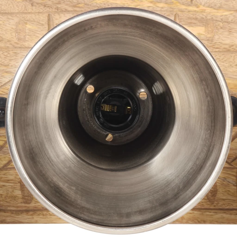 vidaXL sienas lampa, industriāls dizains, 70x23 cm, E27, mango koks