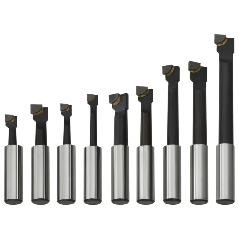 vidaXL urbšanas griezēji, 9 gab., 12 mm, ar koka pamatni