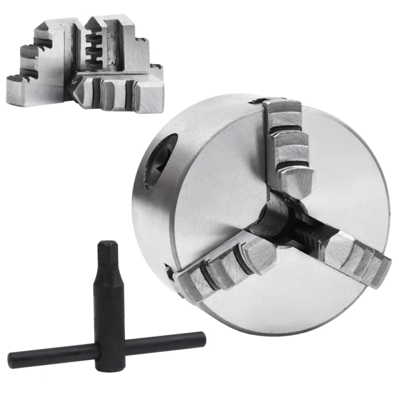 vidaXL 3 žokļu patrona, pašcentrējoša, 80 mm, tērauds