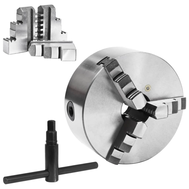 vidaXL 3 žokļu patrona, pašcentrējoša, 160 mm, tērauds