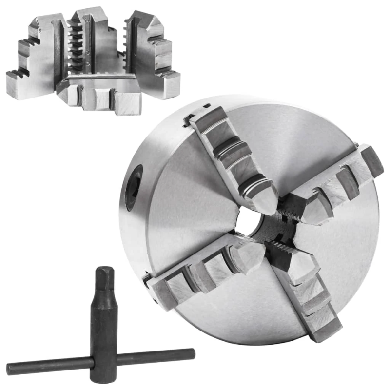 vidaXL 4 žokļu patrona, pašcentrējoša, 125 mm, tērauds