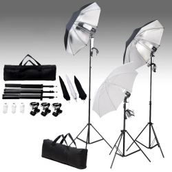 vidaXL fotostudijas komplekts, gaismas un fons
