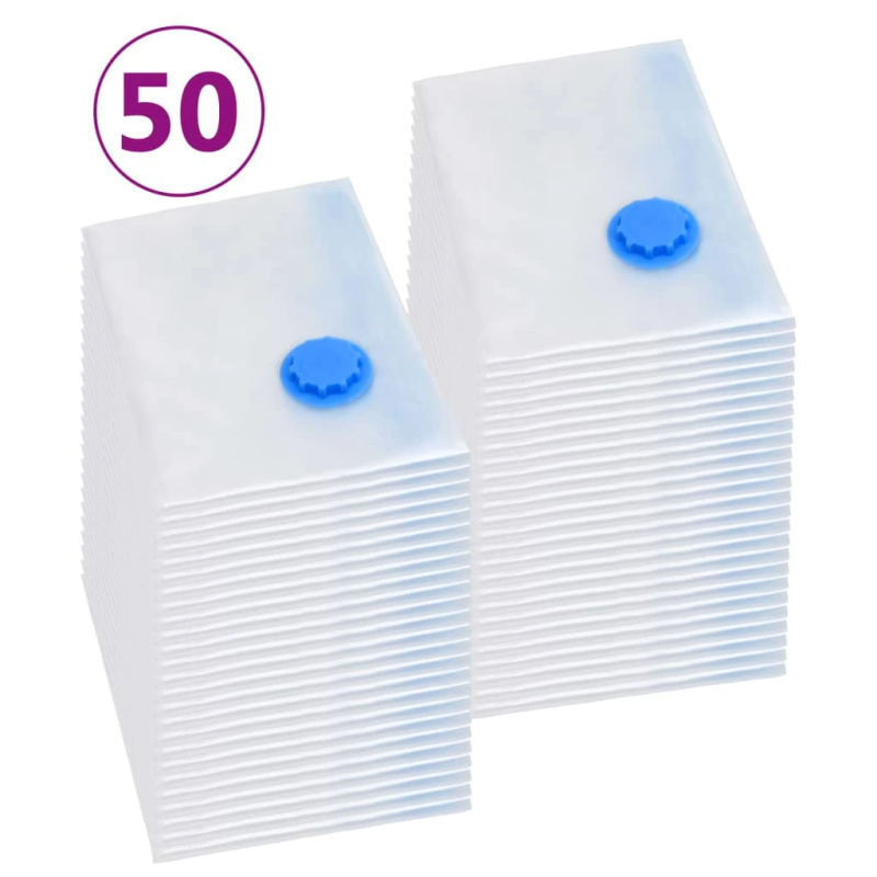 vidaXL vakuuma maisi apģērba glabāšanai, 50 gab., 120x70 cm