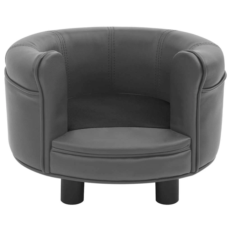 vidaXL suņu dīvāns, pelēks, 48x48x32 cm, plīšs, mākslīgā āda