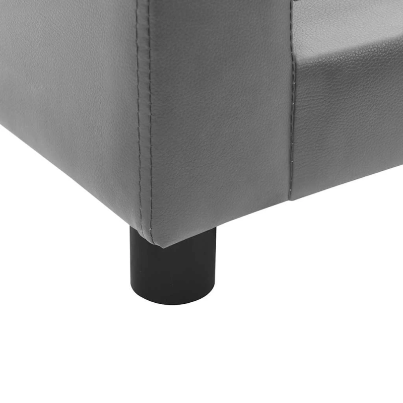 vidaXL suņu dīvāns, pelēks, 60x43x30 cm, plīšs, mākslīgā āda