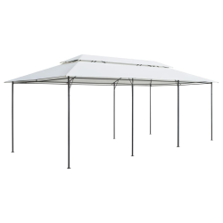 vidaXL dārza nojume, 600x298x270 cm, balta, 180g-m²