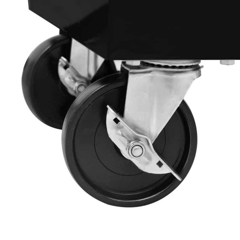 vidaXL instrumentu ratiņi ar 7 atvilktnēm, melni