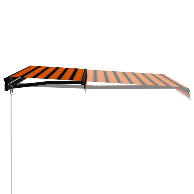 vidaXL izvelkama markīze ar LED, manuāla, 300x250 cm, oranža un brūna