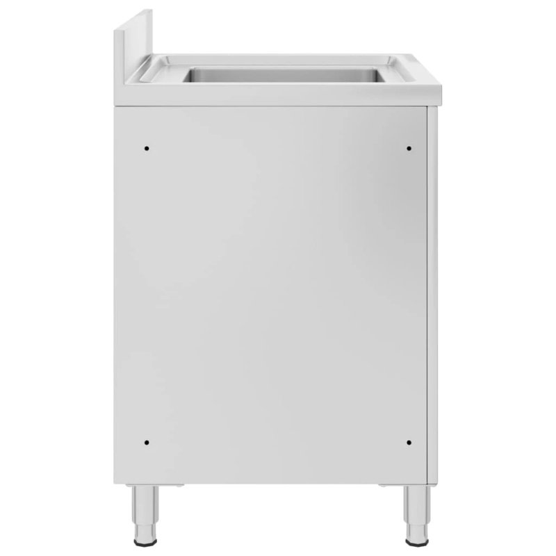 vidaXL virtuves izlietnes skapītis, 60x60x96 cm, nerūsējošs tērauds