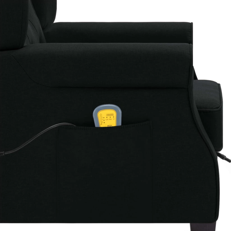 vidaXL masāžas krēsls ar kāju soliņu, melns audums