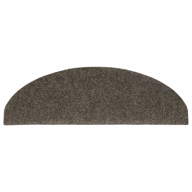 vidaXL kāpņu paklājiņi, pašlīmējoši, 15 gab., 65x21x4 cm, antracīta krāsā, pusapaļi, lieli