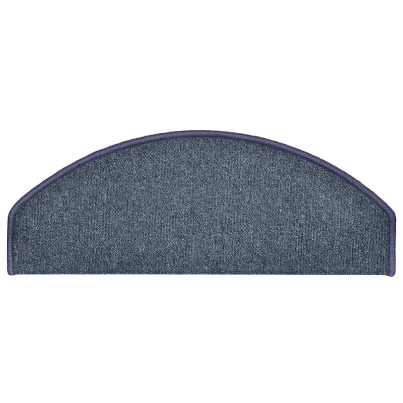 vidaXL kāpņu paklājiņi, 15 gab., 65x24x4 cm, tumši pelēki un zili, pusapaļi, lieli