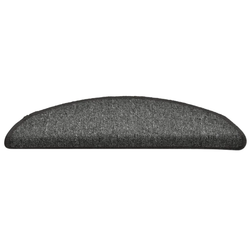 vidaXL kāpņu paklājiņi, 15 gab., 56x17x3 cm, tumši pelēki, pusapaļi