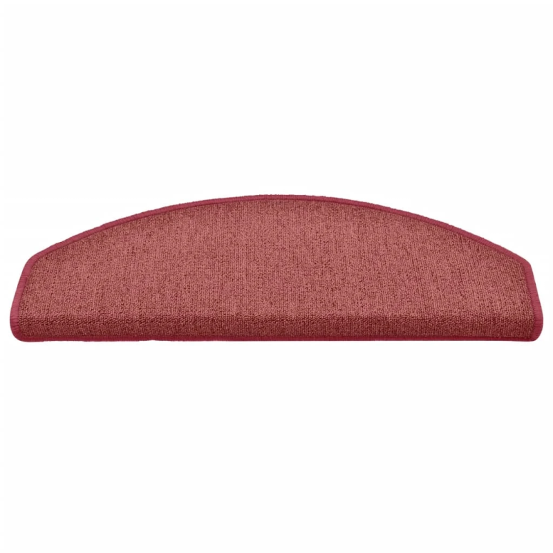 vidaXL kāpņu paklājiņi, 15 gab., 65x24x4 cm, bordo krāsas, pusapaļi, lieli