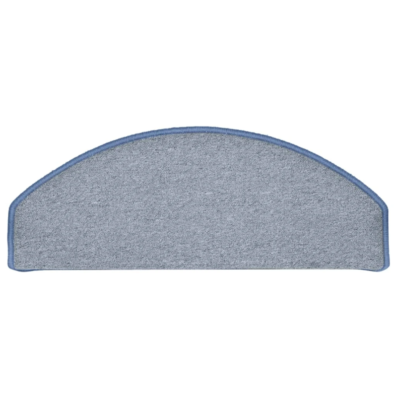 vidaXL kāpņu paklājiņi, 15 gab., 65x24x4 cm, gaiši pelēki un zili, pusapaļi, lieli