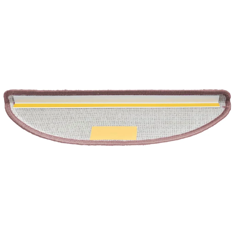 vidaXL kāpņu paklājiņi, 15 gab., 65x21x4 cm, gaiši rozā, pusapaļi, lieli