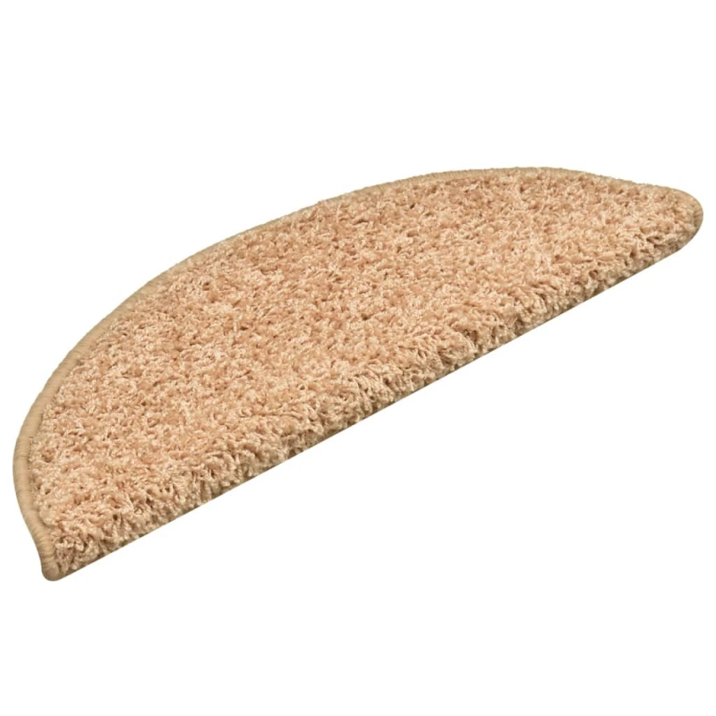 vidaXL kāpņu paklājiņi, 15 gab., 56x17x3 cm, zelta krāsā, pusapaļi