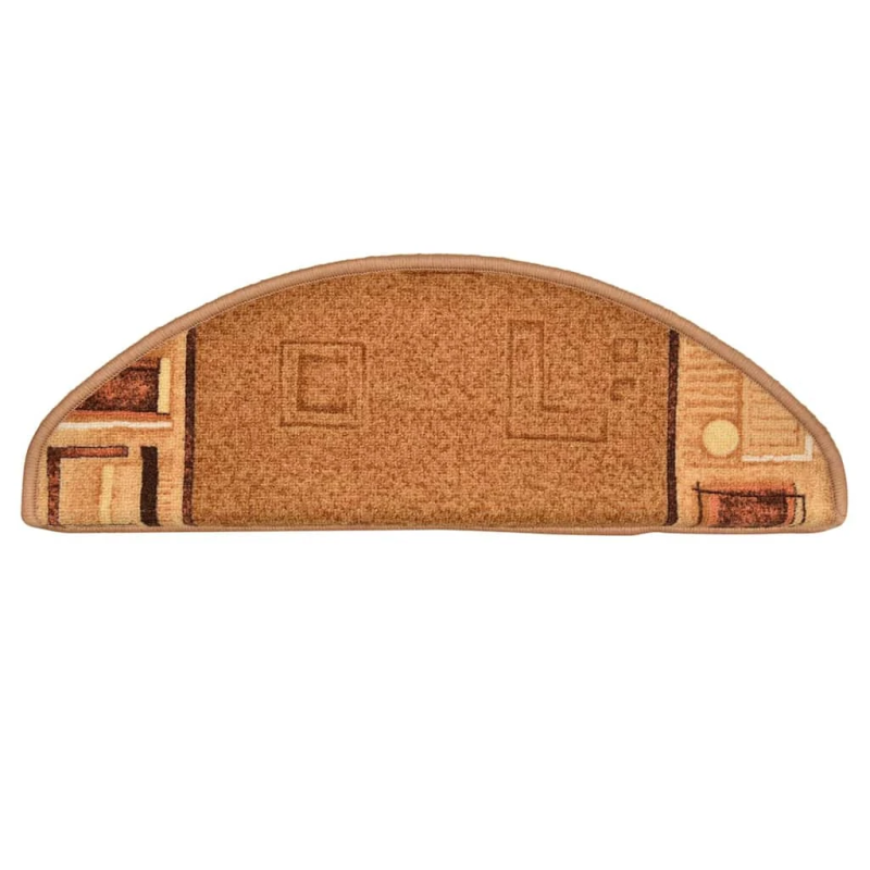 vidaXL kāpņu paklāji, 15 gab., pašlīmējoši, 65x21x4 cm, bēši