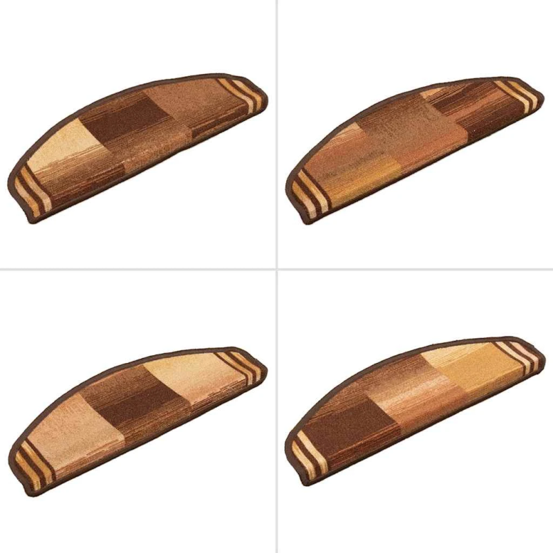 vidaXL kāpņu paklāji, 15 gab., pašlīmējoši, 65x21x4 cm, brūni