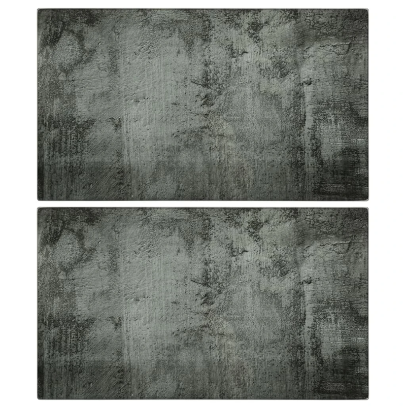 vidaXL virtuves dēlīši, 2 gab., betona raksts, rūdīts stikls