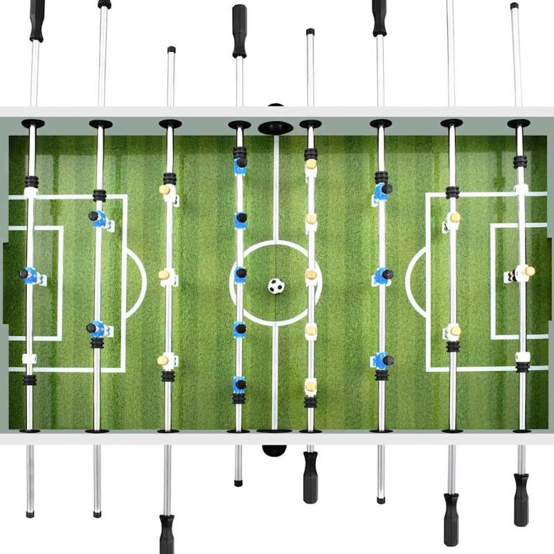 vidaXL galda futbols, 140x74,5x87,5 cm, 60 kg, tērauds, balts