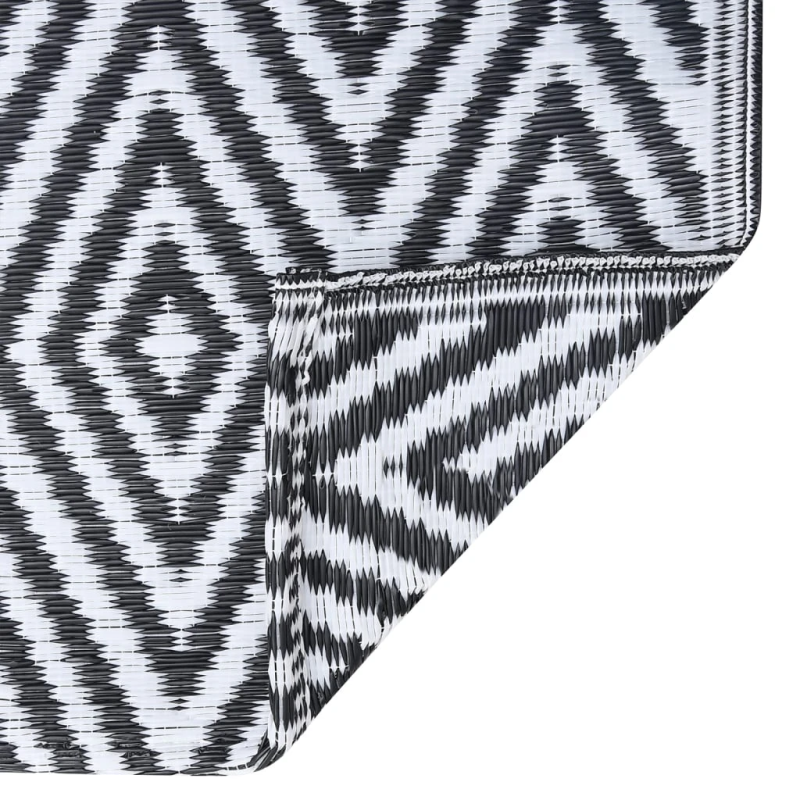 vidaXL āra paklājs, 80x150 cm, ARAKIL balts un melns PP