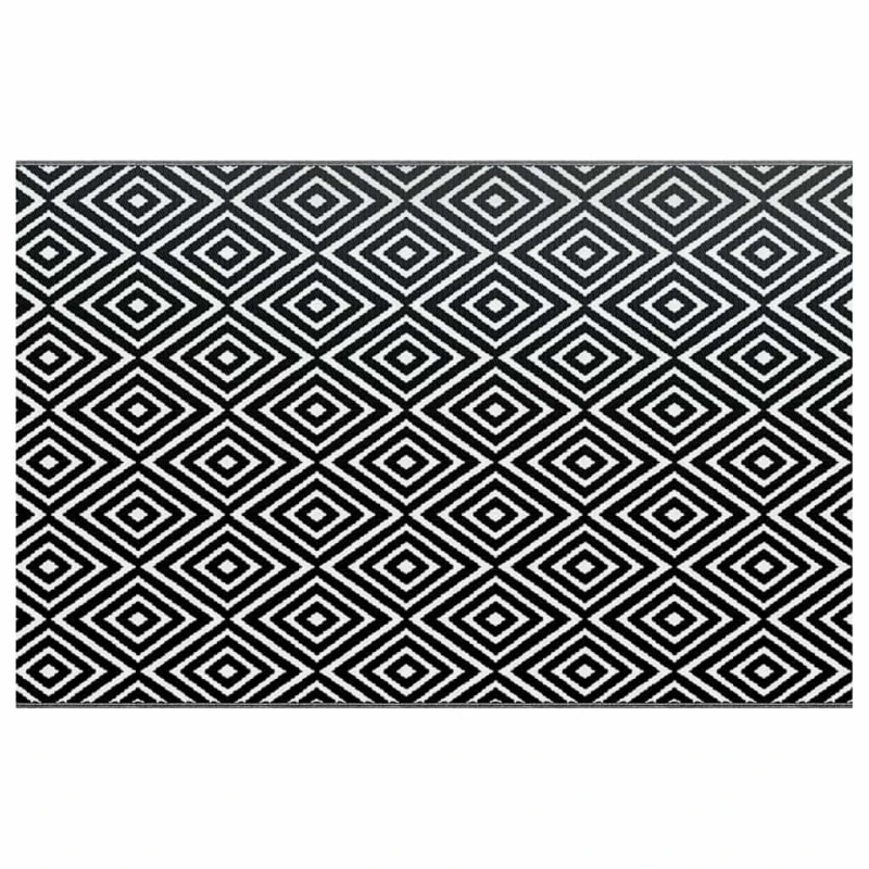 vidaXL āra paklājs, 190x290 cm, ARAKIL balts un melns PP