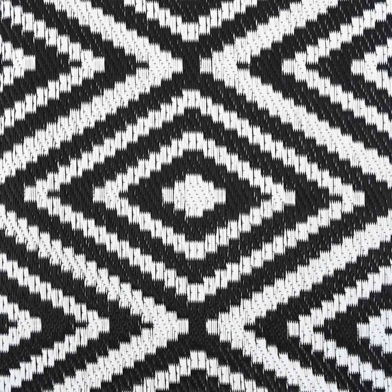 vidaXL āra paklājs, 190x290 cm, ARAKIL balts un melns PP