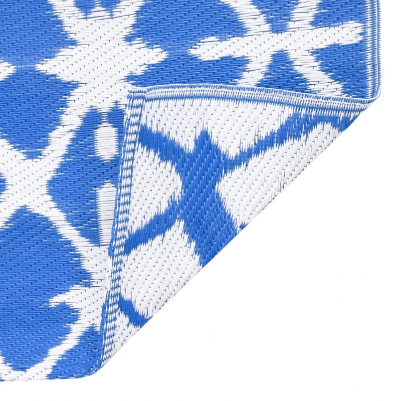 vidaXL āra paklājs, 120x180 cm, ARAKIL zils un balts PP