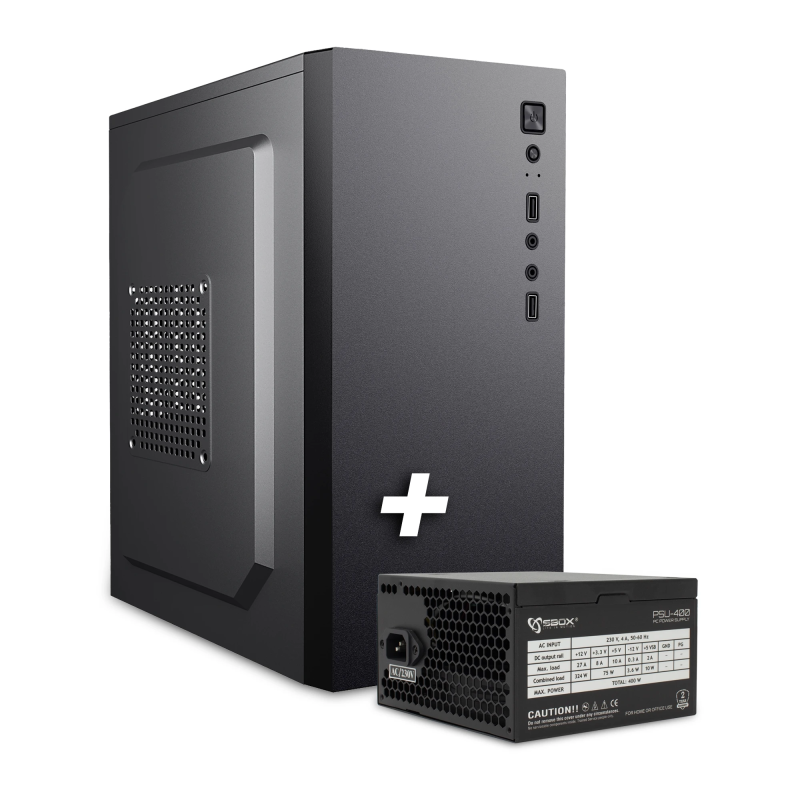 Sbox PCC-12 MicroATX + PSU-400