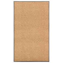 vidaXL durvju paklājs, mazgājams, krēmkrāsā, 90x150 cm