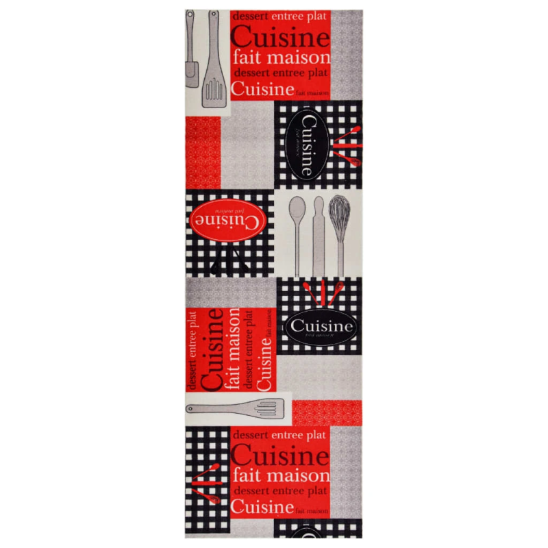 vidaXL virtuves paklājs, mazgājams, Cuisine apdruka, 45x150 cm