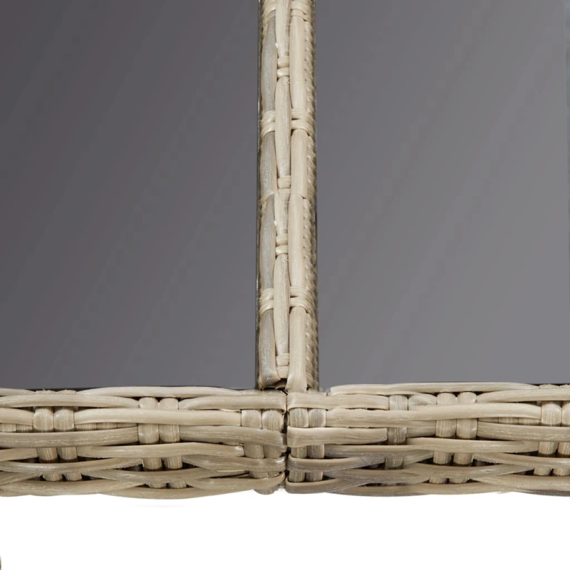 vidaXL dārza galds, 200x100x74 cm, brūns, stikls un PE rotangpalma