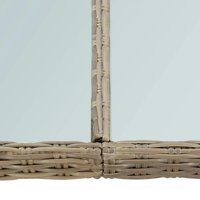 vidaXL dārza galds, 200x100x74 cm, brūns, stikls un PE rotangpalma