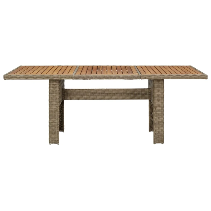 vidaXL dārza galds, 200x100x74 cm, brūna PE rotangpalma