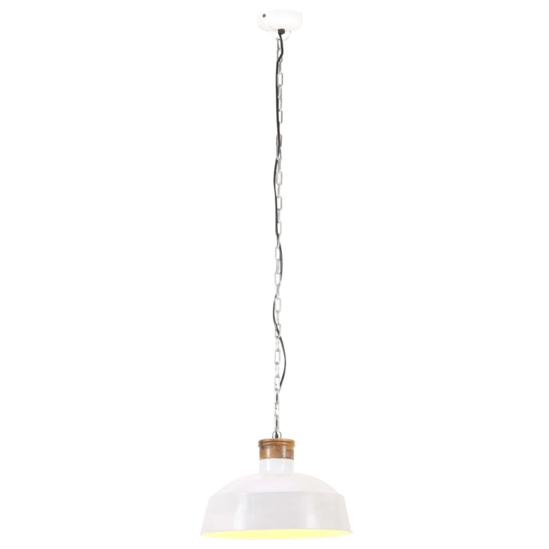 vidaXL griestu lampa, industriāls dizains, balta, 58 cm, E27