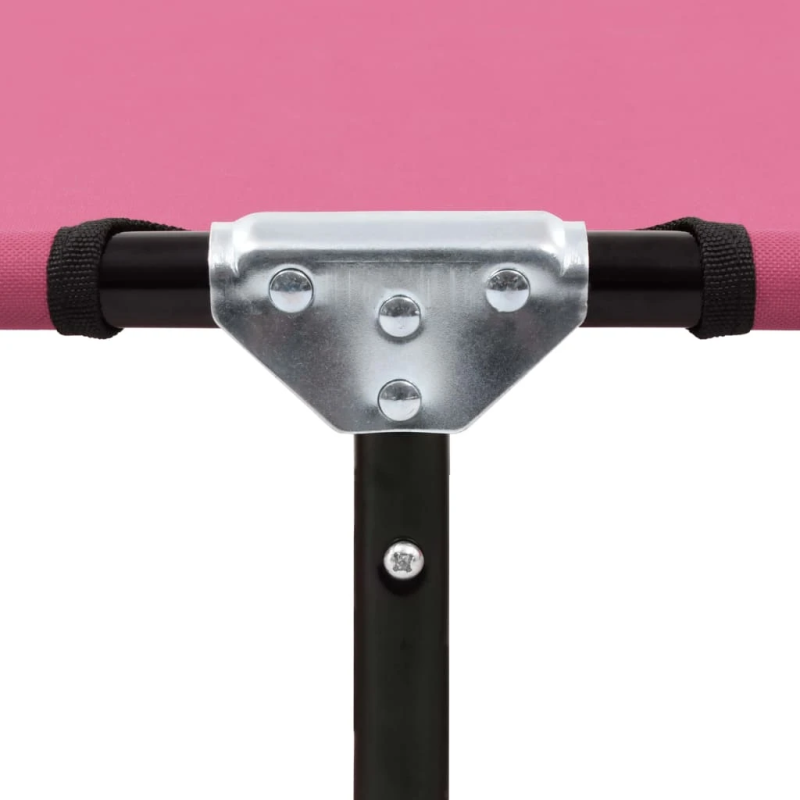 vidaXL saliekams sauļošanās zvilnis, tērauds, rozā