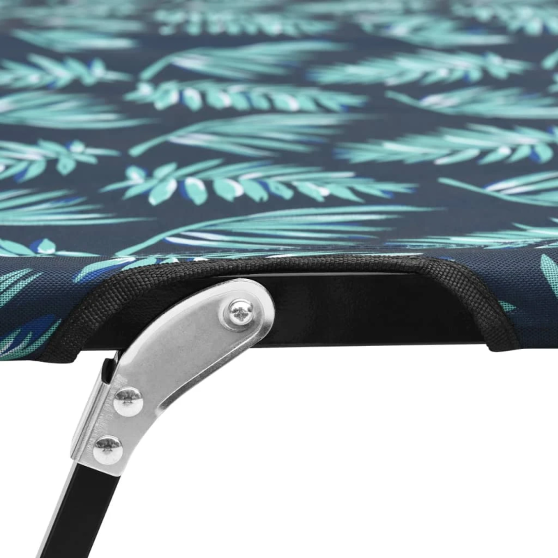 vidaXL saliekams sauļošanās zvilnis, divvietīgs, tērauds, lapu apdruka