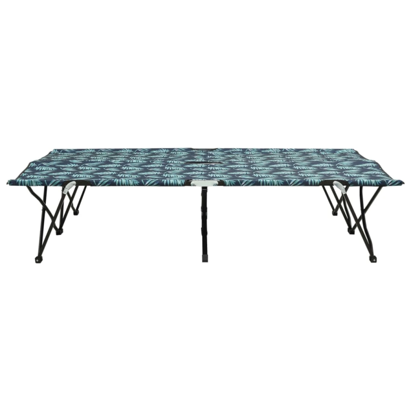 vidaXL saliekams sauļošanās zvilnis, divvietīgs, tērauds, lapu apdruka